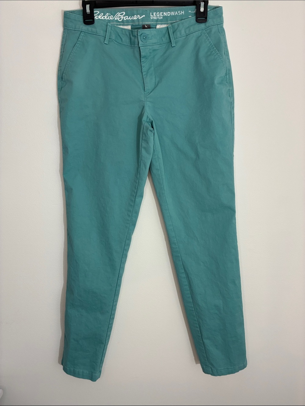 Eddie Bauer Woman’s LegendWash Boyfriend Fit Stretch Chinos - Aqua Size 6